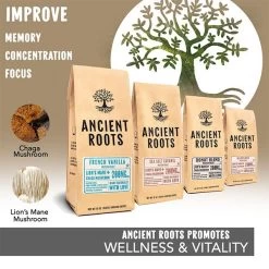 Ancient Roots Hazelnut Medium Roast Flavored Mushroom Ground Coffee 4/12 Oz Bags -Optimal Coffee Shop ancient roots french vanilla flavored mushroom coffee french vanilla coffee1 2 1 1 1 1 1 1