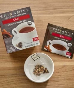 China Mist - Chai Organic Black Full Leaf Tea Sachet, 2 Boxes 15 Count Each -Optimal Coffee Shop china mist chai organic black full leaf tea sachet 15 count box 1 1