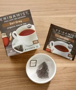 China Mist - Earl Grey Organic Black Full Leaf Tea Sachet, 15 Count Box -Optimal Coffee Shop china mist earl grey organic black full leaf tea sachet2