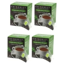 China Mist - Legendary Green Organic Black Full Leaf Tea Sachet, 4 Boxes 15 Count