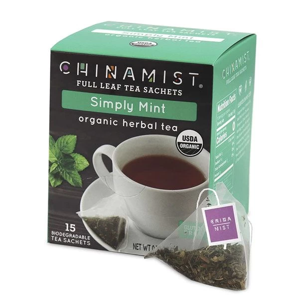 China Mist - Simply Mint Herbal Full Leaf Tea Sachet, 15 Count Box - Biodegradable And Individually Wrapped (6 Pack) 4 China Mist - Simply Mint Herbal Full Leaf Tea Sachet, 15 Count Box - Biodegradable And Individually Wrapped (6 Pack) - Image 2