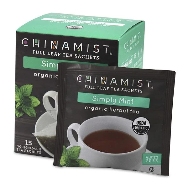 China Mist - Simply Mint Herbal Full Leaf Tea Sachet, 15 Count Box - Biodegradable And Individually Wrapped (6 Pack) 5 China Mist - Simply Mint Herbal Full Leaf Tea Sachet, 15 Count Box - Biodegradable And Individually Wrapped (6 Pack) - Image 3