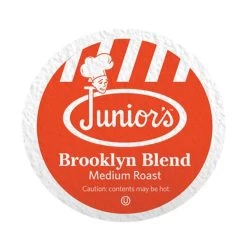 Junior's Most Fabulous Brooklyn Blend, Medium Roast Single Single Serve 2/18 Ct -Optimal Coffee Shop juniors most fabulous brooklyn blend medium roast single single serve 1 ct 1