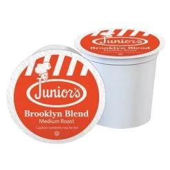 Junior's Most Fabulous Brooklyn Blend, Medium Roast Single Single Serve 2/18 Ct -Optimal Coffee Shop juniors most fabulous brooklyn blend medium roast single single serve 100 ct 1 1