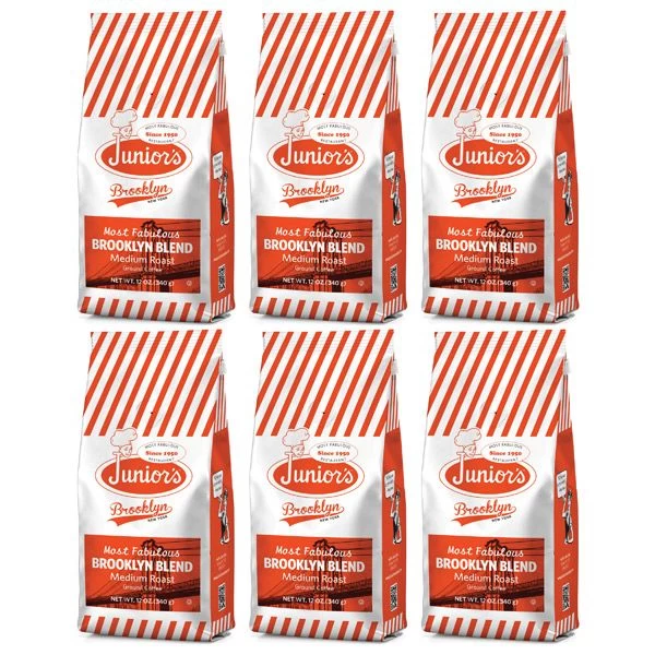 Junior's Most Fabulous Brooklyn Blend, Medium Roast Ground Coffee, 6/12 Oz Bags 3 Junior's Most Fabulous Brooklyn Blend, Medium Roast Ground Coffee, 6/12 Oz Bags