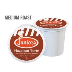 Junior's Most Fabulous Hazelnut Torte, Medium Roast Single Single Serve 18 Ct -Optimal Coffee Shop juniors most fabulous hazelnut torte medium roast single single serve 1