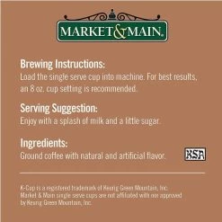 Market & Main Chocolate Peanut Butter Single Serve Coffee Cups, 6 Box (72 Cups) -Optimal Coffee Shop market main chocolate peanut butter cup coffee single serve cups 12cups5