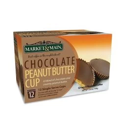 Market & Main Chocolate Peanut Butter Single Serve Coffee Cups, 6 Box (72 Cups) -Optimal Coffee Shop market main chocolate peanut butter cup ground coffee single serve cups 1box 12cups