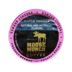 Moose Munch Northwest, Dark Chocolate Caramel, Milk Chocolate Caramel, MapleVanilla 4/18 Ct -Optimal Coffee Shop moosemucnhmapplevanilla 8